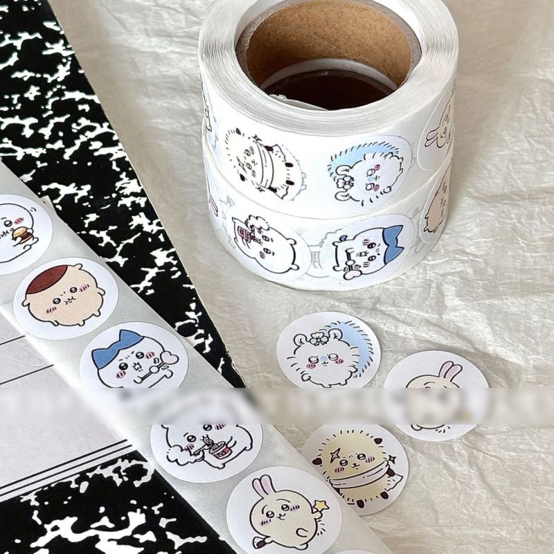 Fashion Jiikawa Roll Stickers [1 Roll/500 Stickers] Paper Printed Pocket Material Dot Stickers