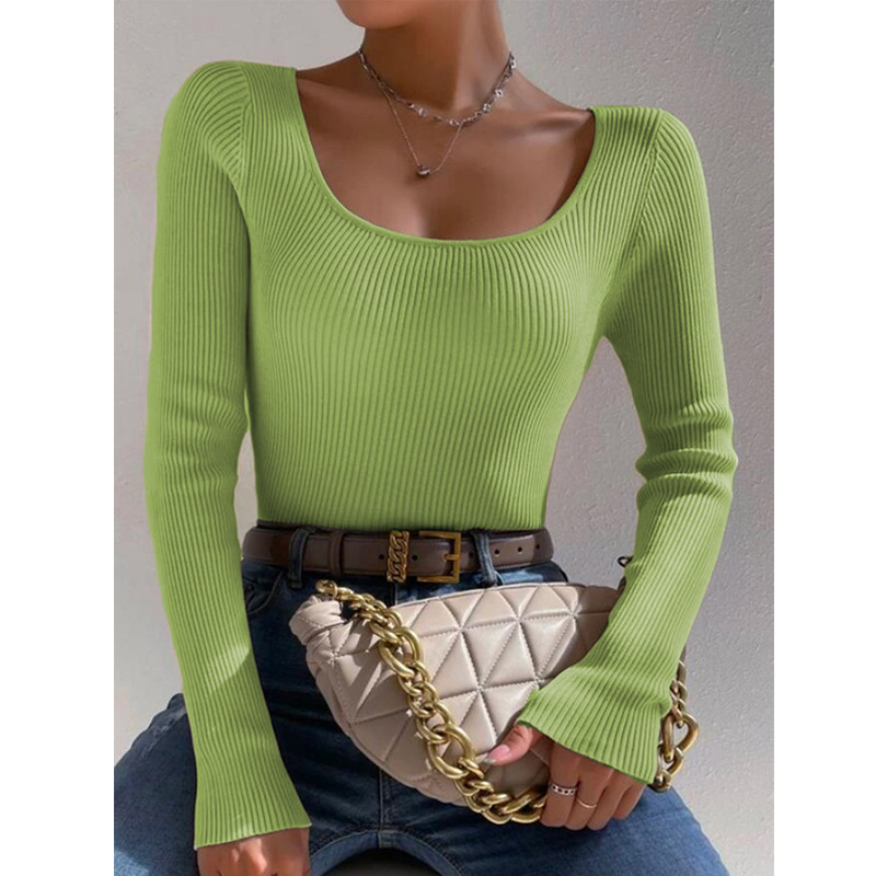 Fashion Light Green Polyester Knitted Sweater
