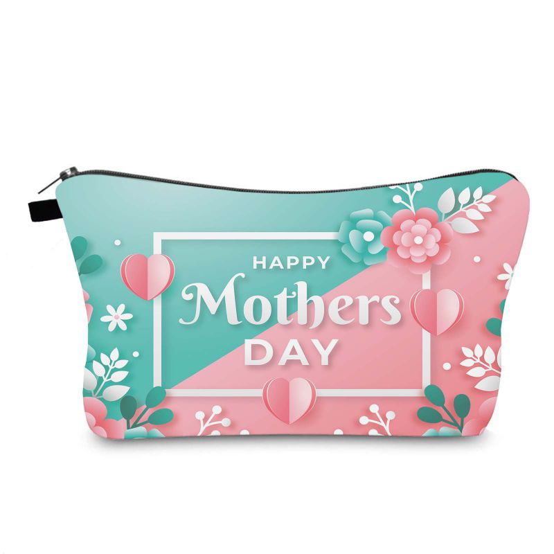 Fashion Color Polyester Love Mother’s Day Storage Toilet Clutch Bag