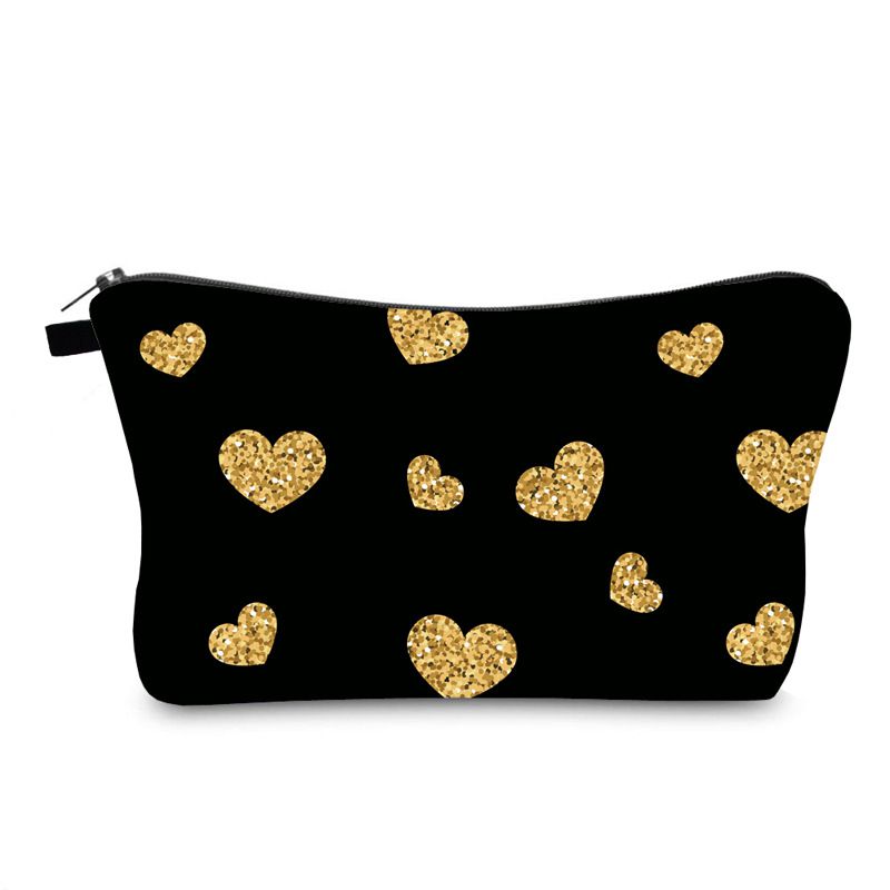 Fashion Color Polyester Printed Love Clutch Storage Bag