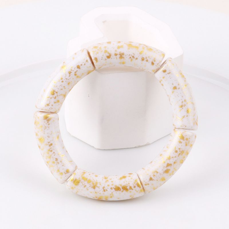 Fashion White Gold Powder Acrylic Glossy Bracelet