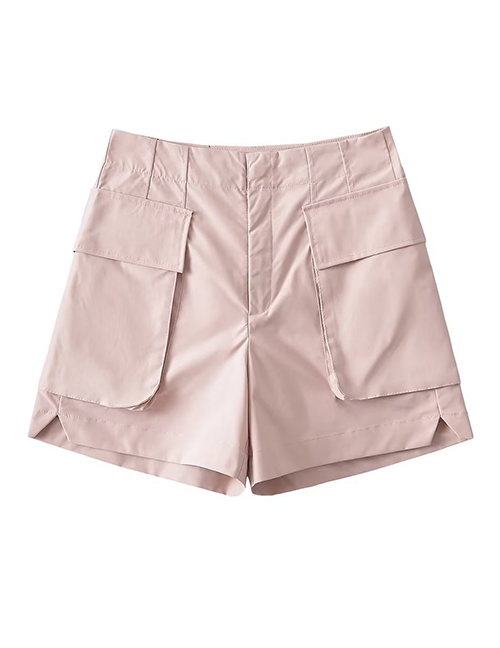 Fashion Pink Polyester Pocket Cargo Shorts