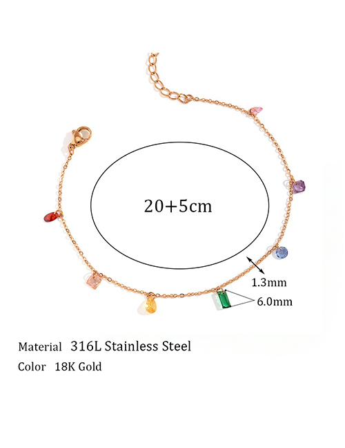Fashion Anklet 20cm-gold Stainless Steel Gold-plated Zirconium Anklet