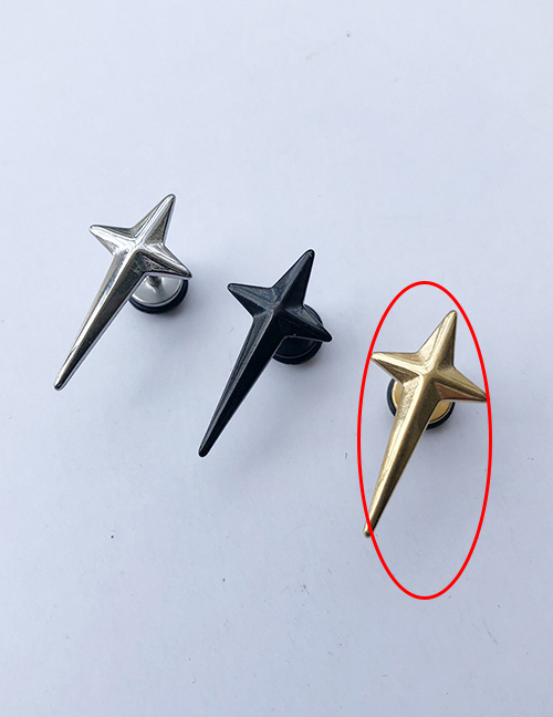 Fashion Golden Single Titanium Steel Star Stud Earrings (single)