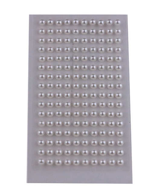 Fashion 160 5mm Pearls Geometric Pearl Adhesive Free Nail Art Sticker