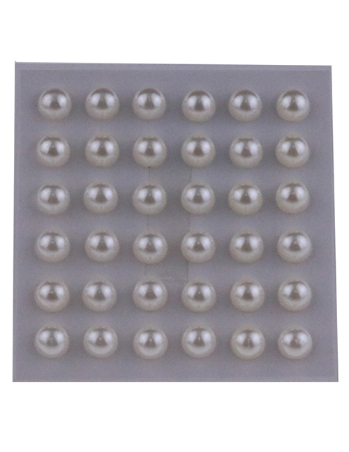 Fashion 36 8mm Pearls Geometric Pearl Adhesive Free Nail Art Sticker