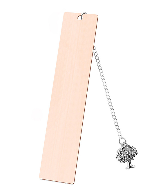 Fashion Tree Large Bookmark One Sided Rose Gold Stainless Steel Blank Tag Tree Pendant Bookmark