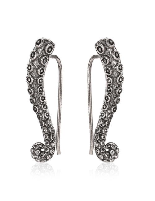Fashion Silver Alloy Octopus Stud Earrings