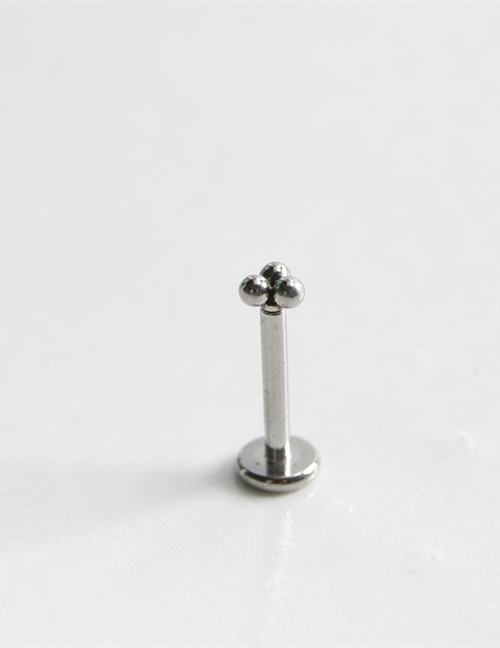 Fashion Steel Color Single Titanium Steel Dot Piercing Lip Nail (single Piece)