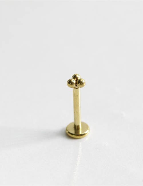 Fashion Golden Single Titanium Steel Dot Piercing Lip Nail (single Piece)