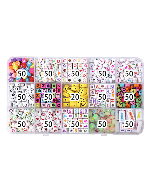 Fashion Color Acrylic Soft Pottery Alphanumeric Smiley Face 15 Box Set Diy Material