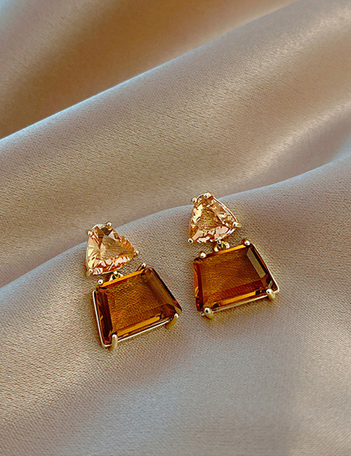 Fashion Crystal Earrings Geometric Crystal Stud Earrings