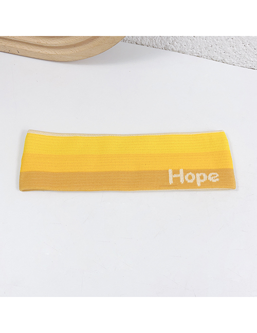 Fashion Yellow Polyester Letter Color Block Elastic Headband