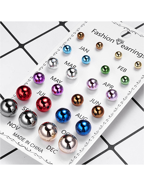 Fashion 4# Alloy Diamond Geometric Stud Earrings Set