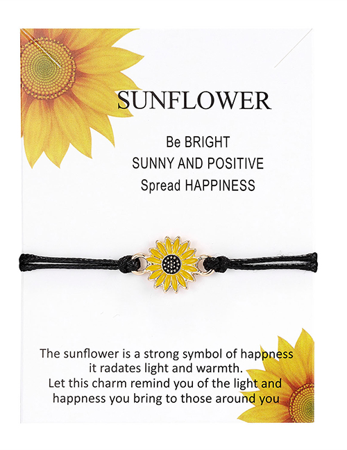 Fashion Single Sunflower Alloy Oil Drip Flower Bracelet