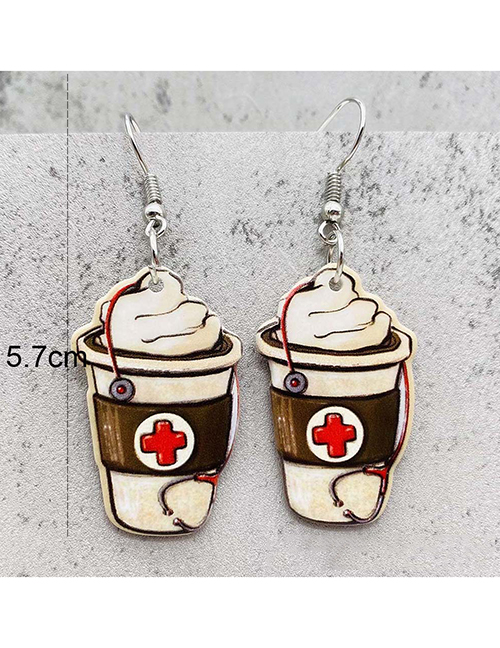 Fashion C Acrylic Milk Tea Cup Earrings