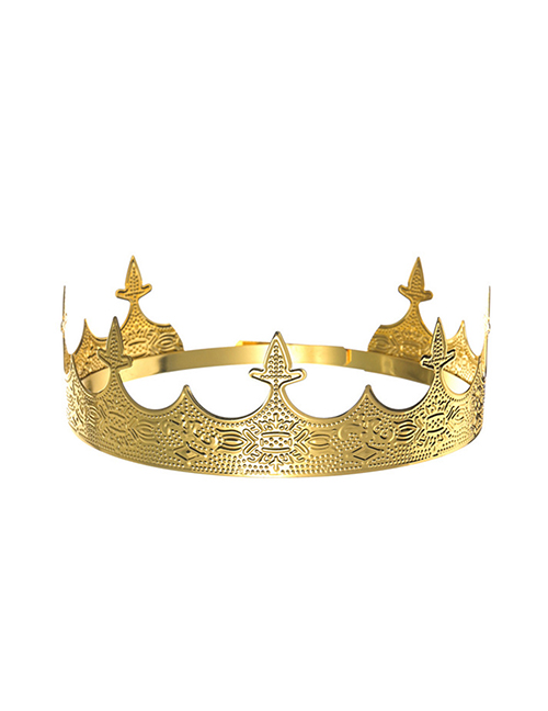 Fashion Gold Alloy Carved Crown
