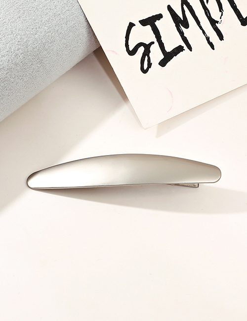 Fashion 9cm Oval Matte Metal Oval Hair Clip