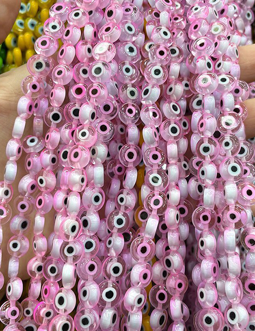 Fashion Oblate Light Powder (white Circle) 8mm Oblate Glass Eye Bead Accessories