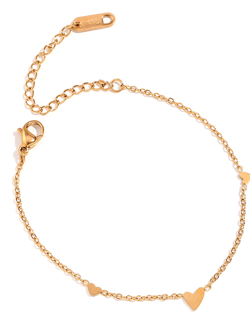 Fashion Gold Gold Plated Stainless Steel Heart Link Bracelet