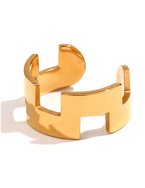 Fashion Open Geometry Wall Ring - Gold Stainless Steel Gold-plated Geometric Split Ring