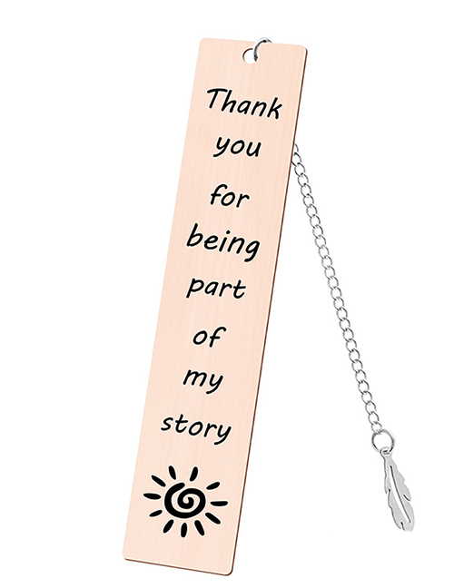 Fashion 19 Single-sided Rose Gold Metal Lettering Rectangular Bookmark