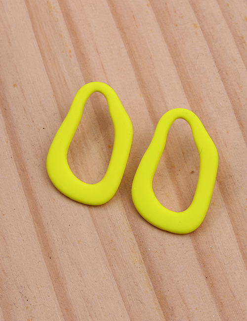 Fashion Yellow Acrylic Geometric Hollow Irregular Stud Earrings