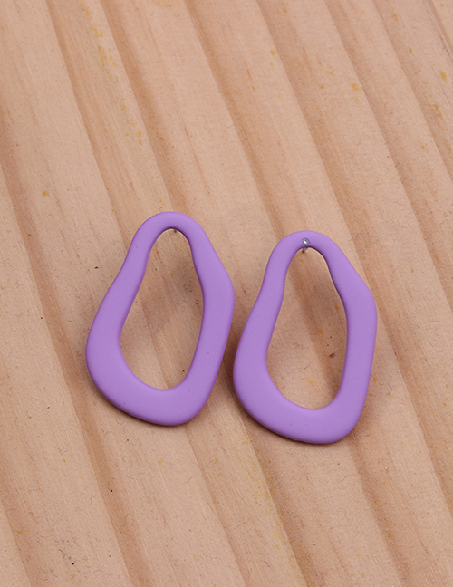 Fashion Purple Acrylic Geometric Hollow Irregular Stud Earrings
