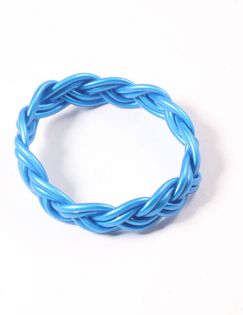 Fashion Sky Blue Silicone Braided Bracelet
