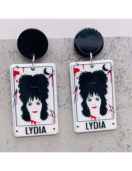 Fashion C Acrylic Figure Double-sided Printed Tarot Card Earrings