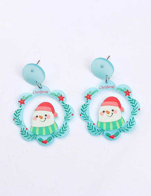 Fashion 2# Acrylic Santa Claus Round Earrings