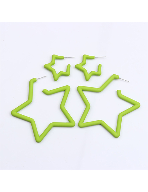 Fashion Green Acrylic Pentagram Earring Set