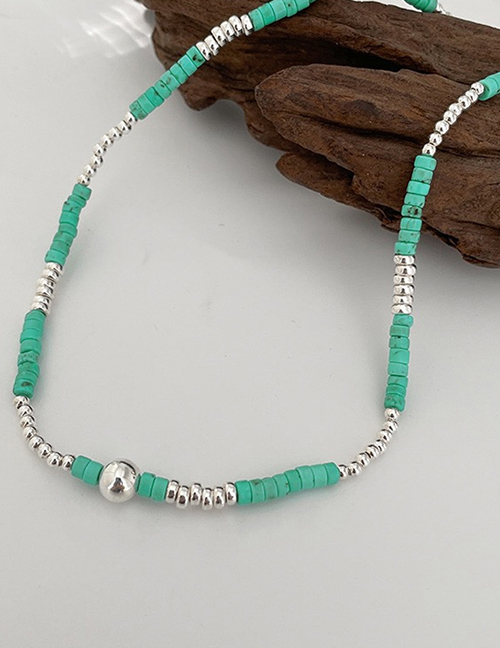 Fashion Silver Geometric Beaded Necklace