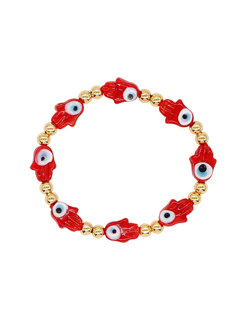 Fashion Red Copper Bead Eye Palm Bracelet