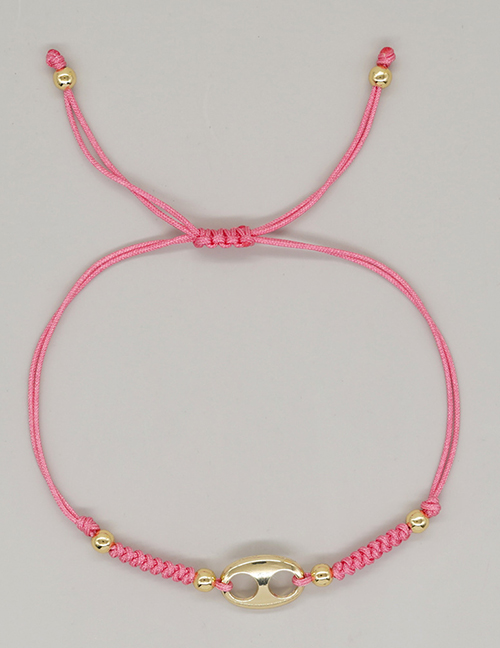 Fashion Pink-2 Geometric Rope Metal Pig Nose Bracelet