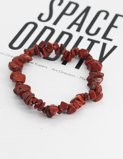 Fashion Reddish Brown Crushed Stone Geometric Stone Beaded Bracelet