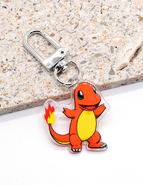 Fashion Orange Dinosaur Acrylic Cartoon Keychain