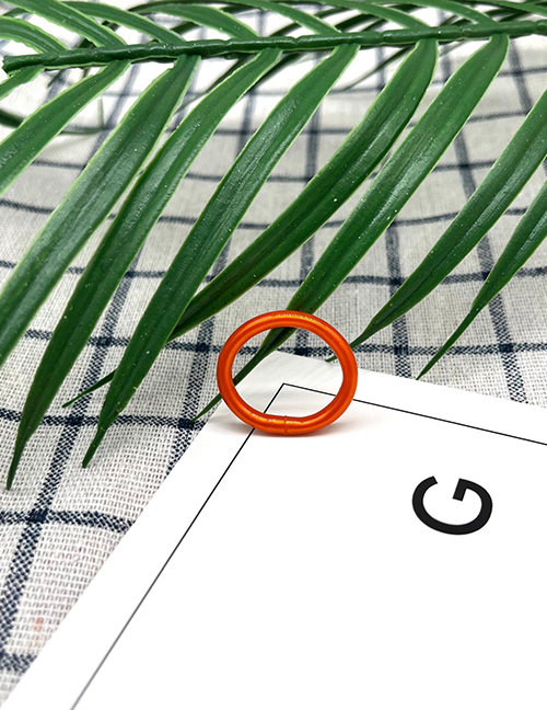 Fashion Orange Silicone Geometric Round Ring