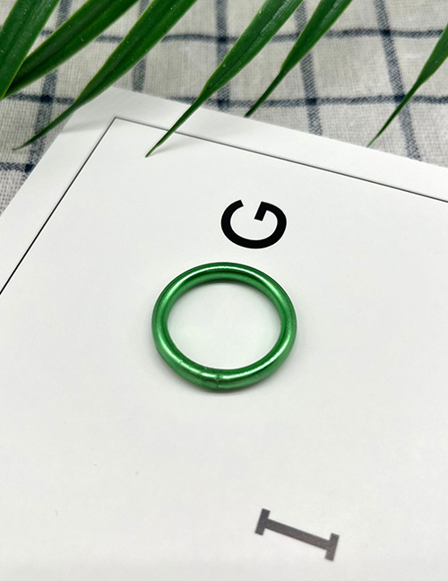 Fashion Light Green Silicone Geometric Round Ring