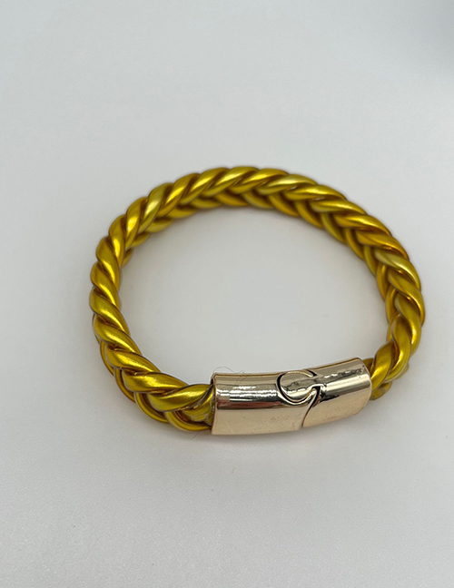 Fashion Gold Silicone Woven Bracelet