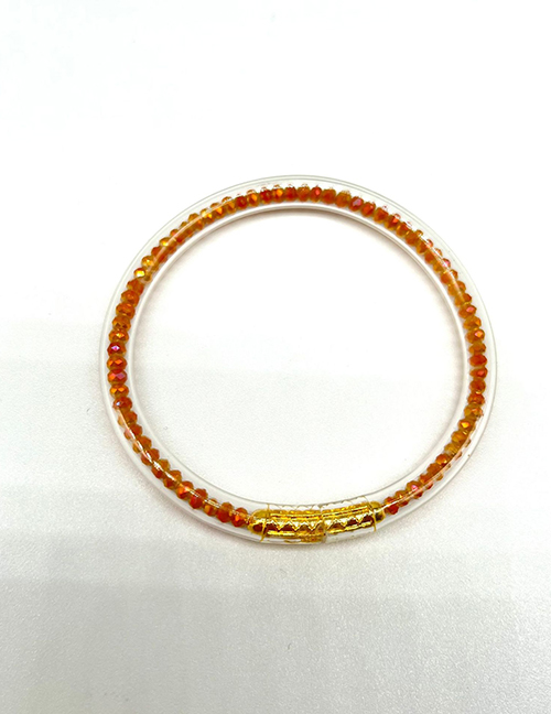 Fashion Orange Crystal Beaded Silicone Round Bracelet(child)