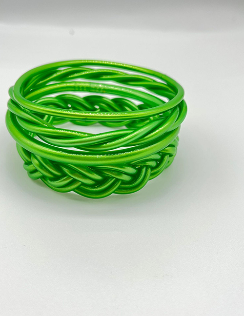 Fashion Fruit Green Silicone Tube Braided Layered Bracelet