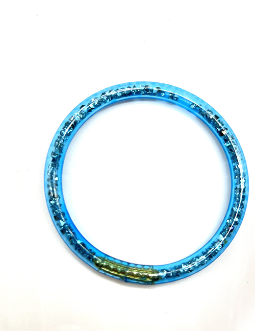 Fashion Light Blue Silicone Resin Filled Round Children's Bracelet