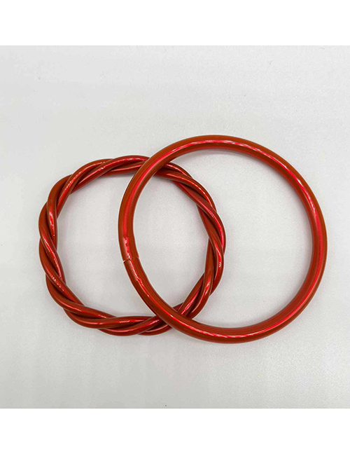 Fashion Red Silicone Woven Bracelet