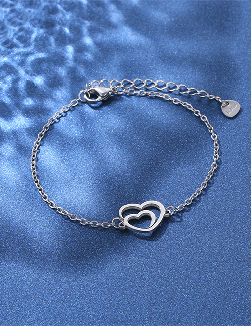 Fashion 25# Stainless Steel Heart Bracelet