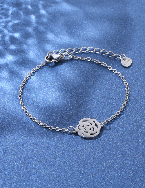 Fashion 7# Stainless Steel Flower Bracelet