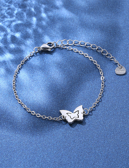 Fashion 8# Stainless Steel Butterfly Bracelet