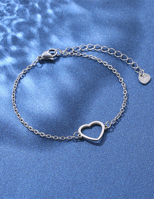 Fashion 14# Stainless Steel Heart Bracelet