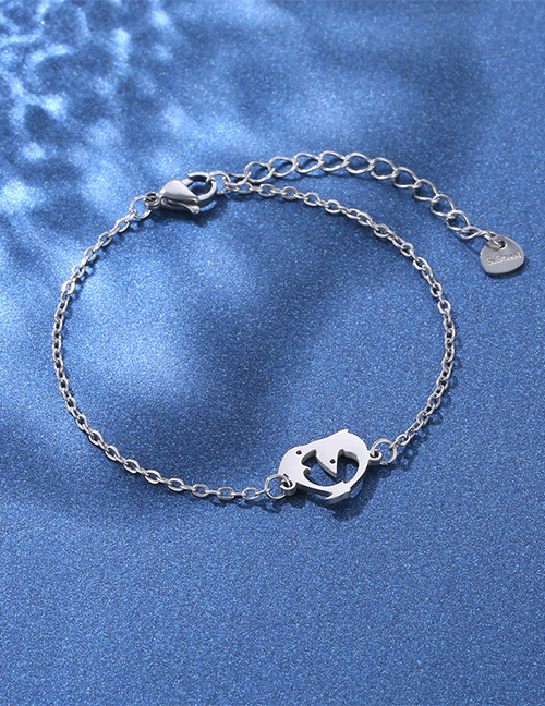 Fashion 19# Stainless Steel Dolphin Bracelet