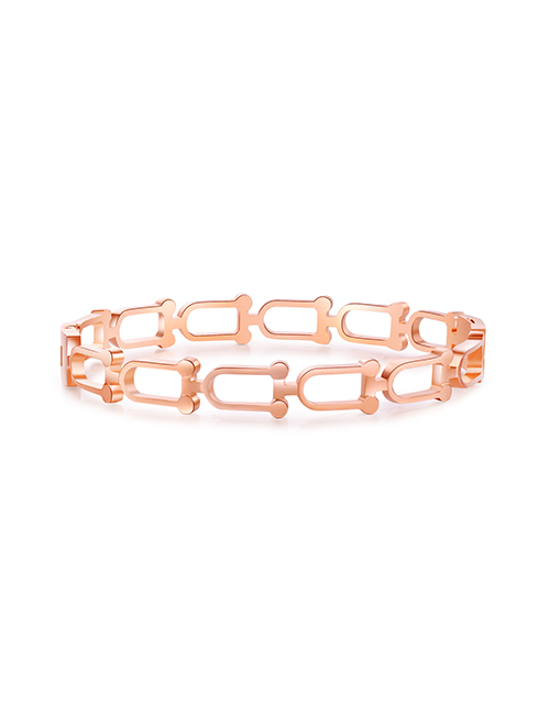 Fashion Rose Gold Alloy Geometric U-chain Bracelet